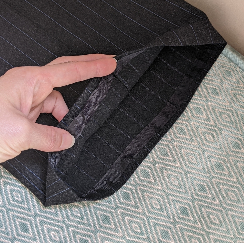 Ann Taylor Dark Gray w/ Blue Pinstripe Dress Pants - Picture 6 of 14